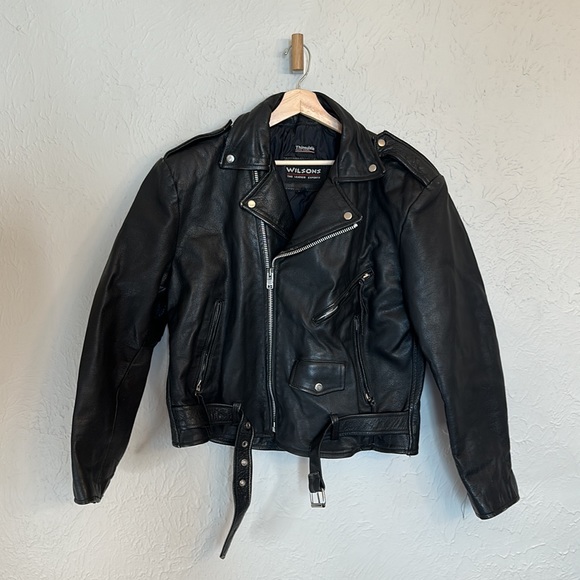 Wilsons Leather Other - Wilson black motorcycle jacket